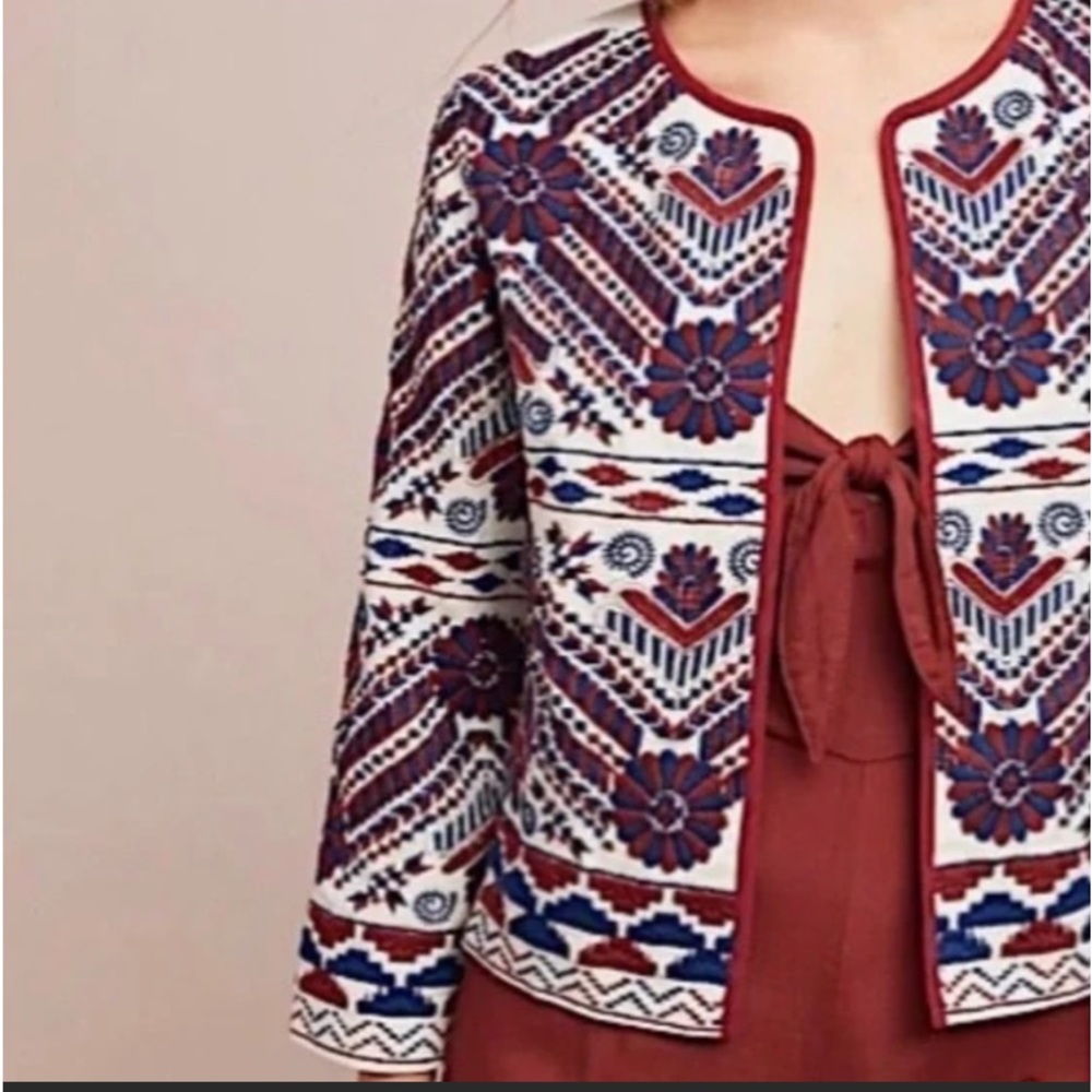 Anthropologie Boho Embroidered Jacket